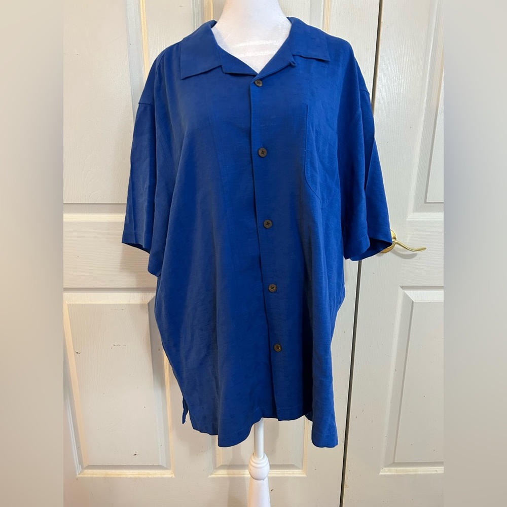 Tommy Bahama men’s vivid blue silk blend shirt, XL